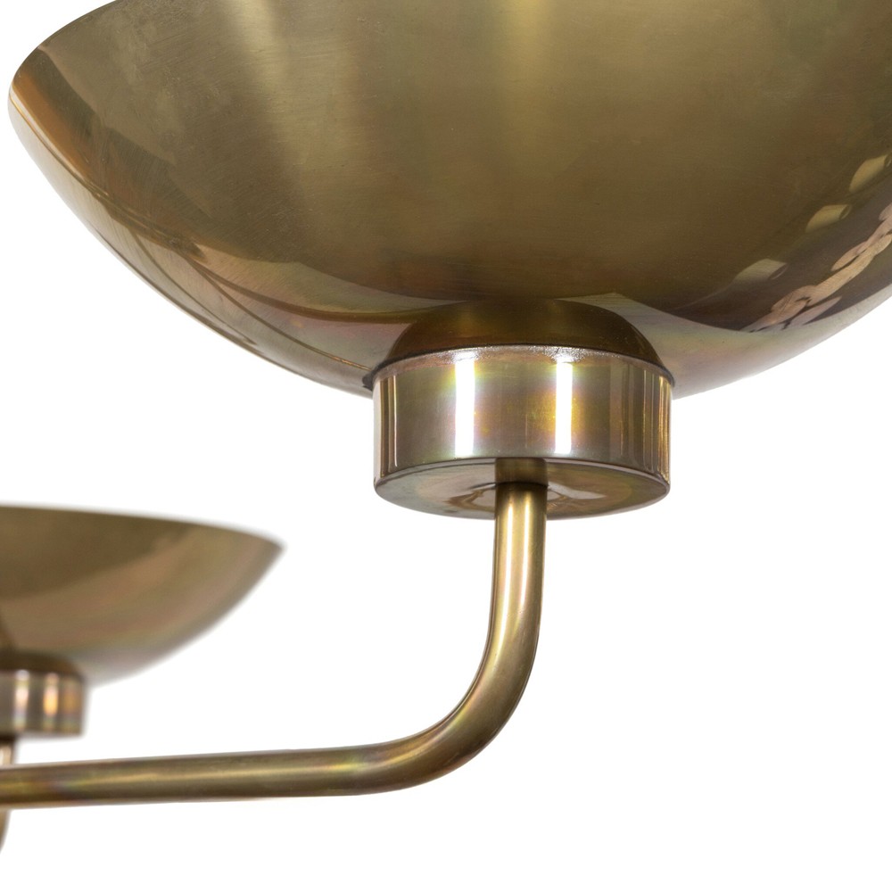 Lund Updated Traditional Burnt Brass Disc Chandelier Oversized