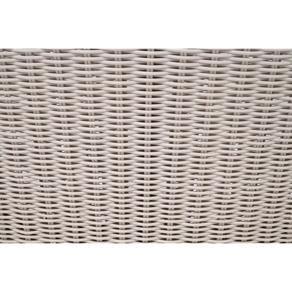 Lucile Coastal Beach Cream Cushion Woven Wicker Washed Teak Outdoor Arm Chair|