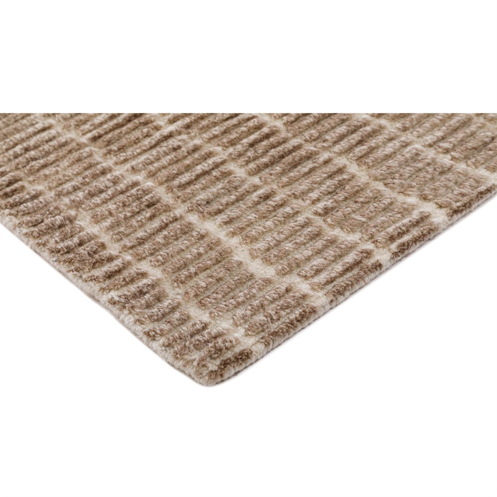 Ayla Modern Classic Brown Wool Textured Solid Rug - 5'x8'|