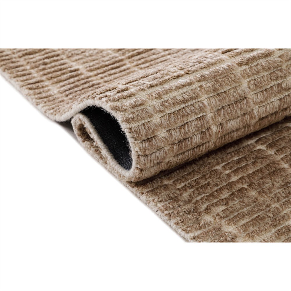 Ayla Modern Classic Brown Wool Textured Solid Rug - 5'x8'|