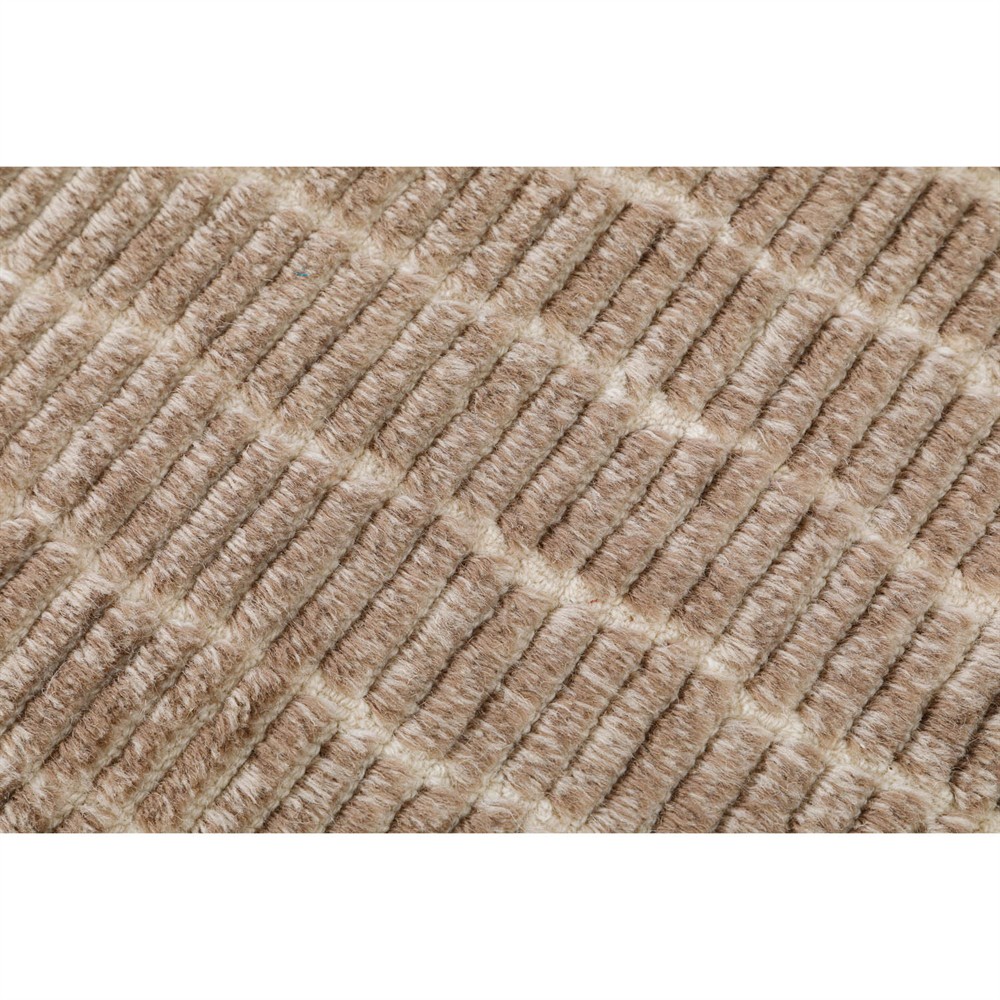 Ayla Modern Classic Brown Wool Textured Solid Rug - 5'x8'|