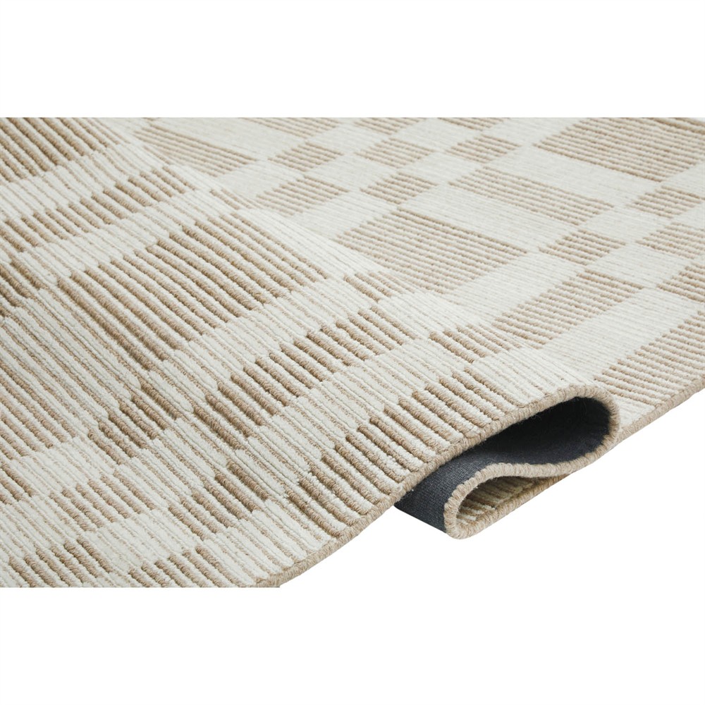 Amiri Modern Classic Beige Wool Square Patterned Rug - 2'6