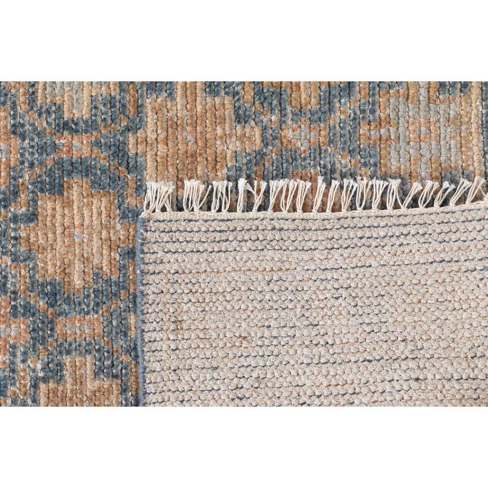 Soraya Updated Traditional Blue Wool Floral Patterned Hand Knotted Rug - 5'x8'|