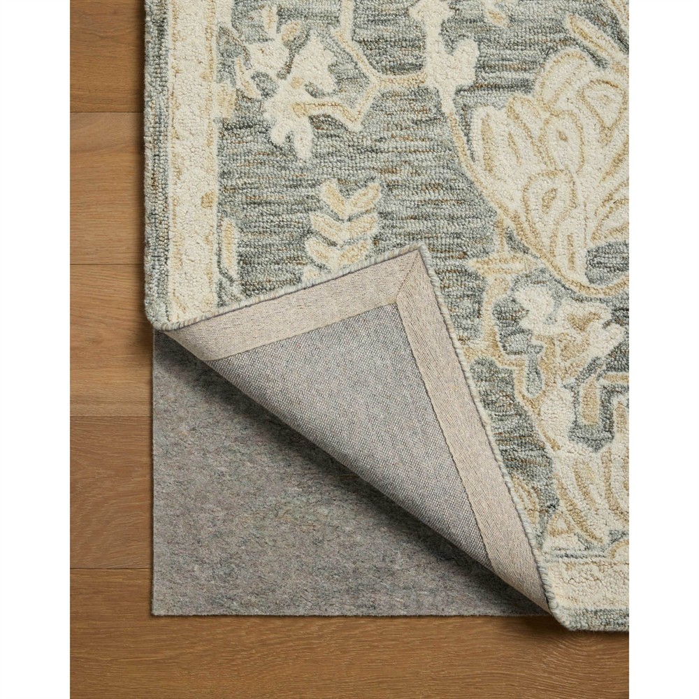 Jilian French Country Green Wool Floral Patterned Rug - 3'6"x5'6"|