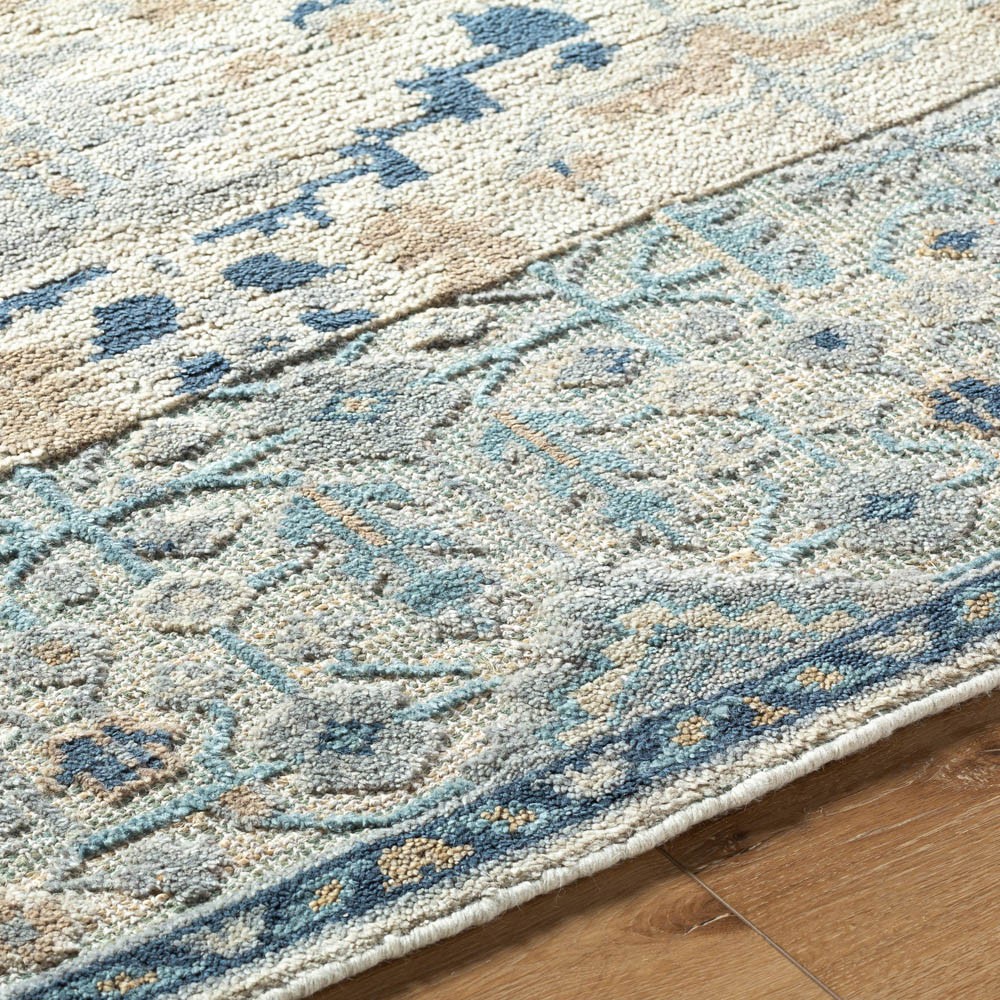 Inari Updated Traditional Blue Wool Oriental Patterned Hand