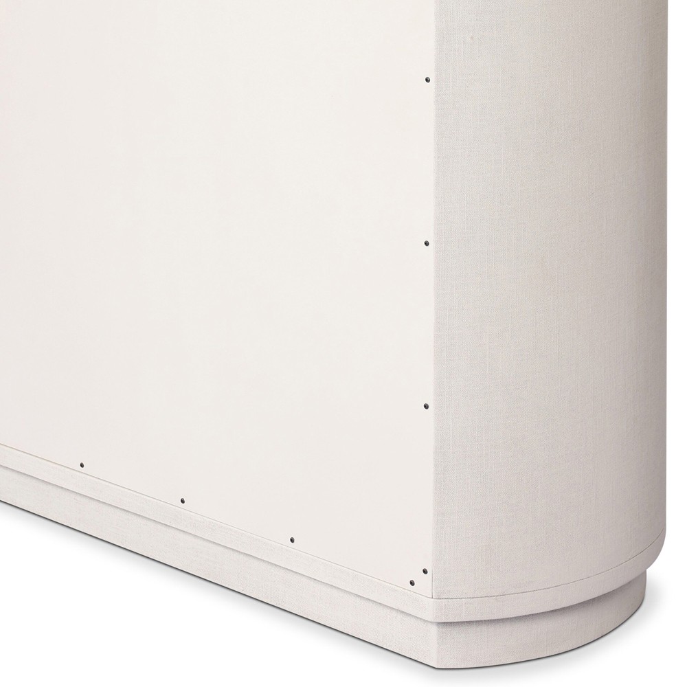 Beatrice Modern Classic Cream Painted Linen Oval Tall Chest|