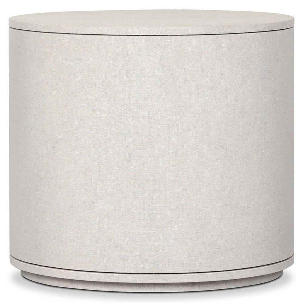 Beatrice Modern Classic Cream Painted Linen 1 Drawer Nightstand|