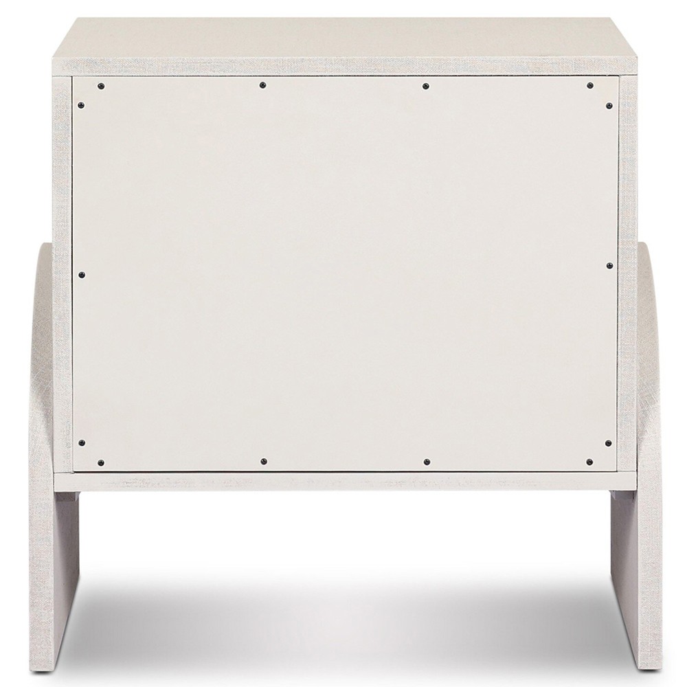 Maya Modern Classic Cream Painted Linen Nightstand|