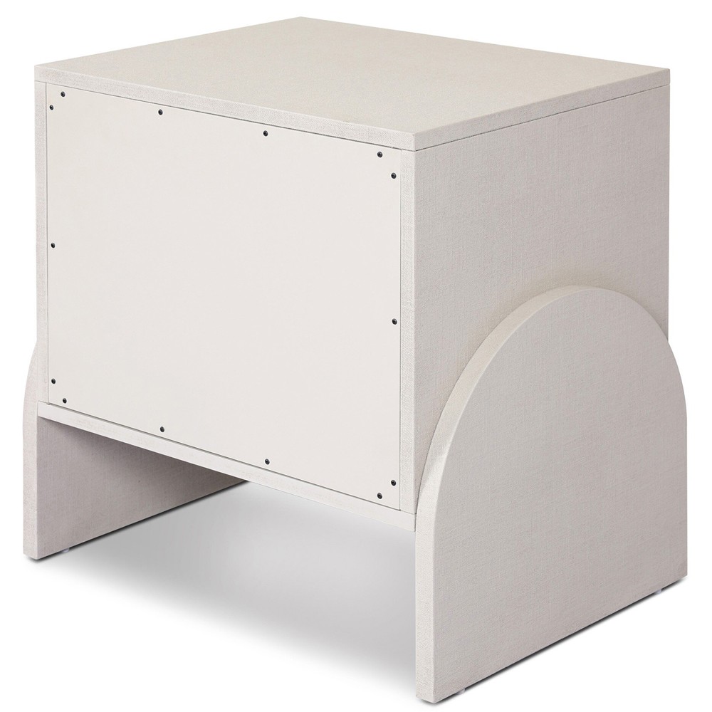 Maya Modern Classic Cream Painted Linen Nightstand|