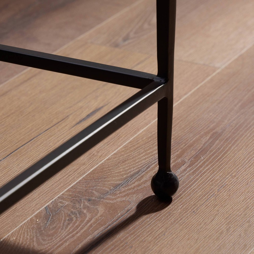 Fector Modern Classic Smoked Black Glass Iron Console Table|