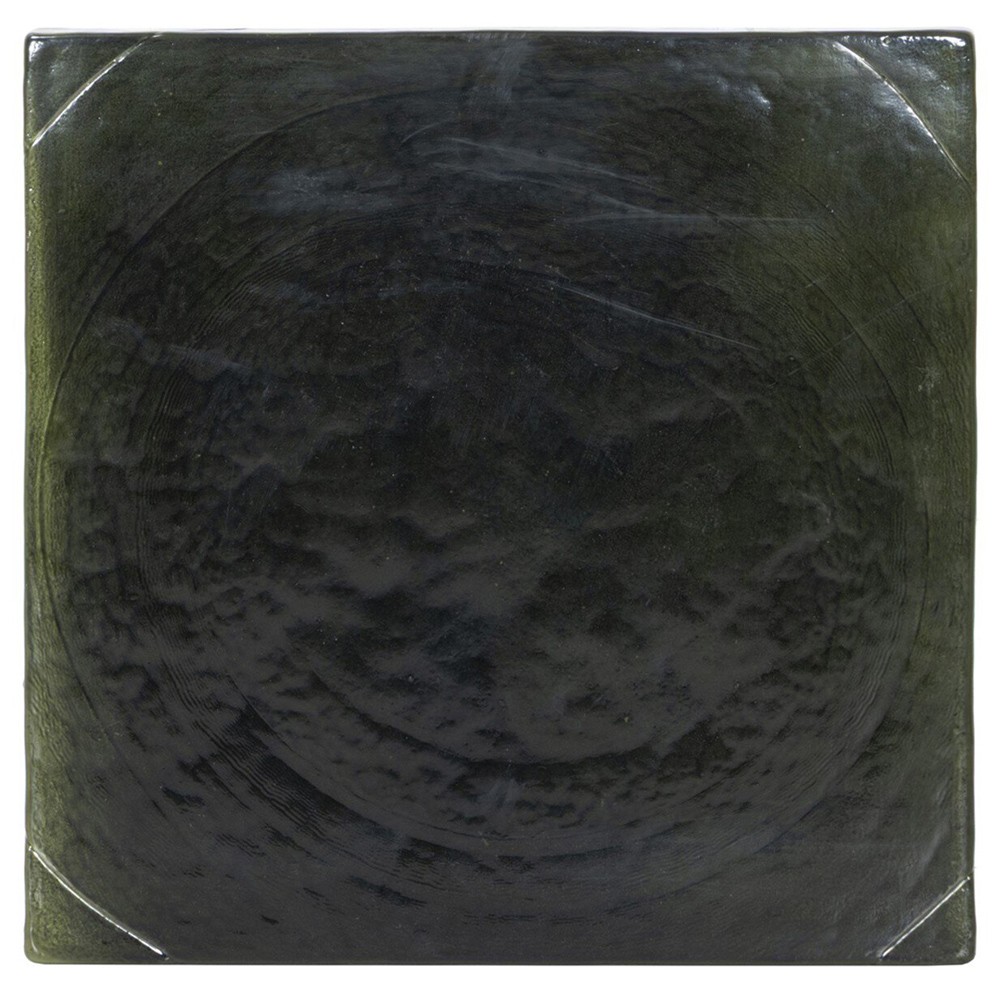 Fector Industrial Loft Moss Green Glass Iron Square Nesting End Tables|