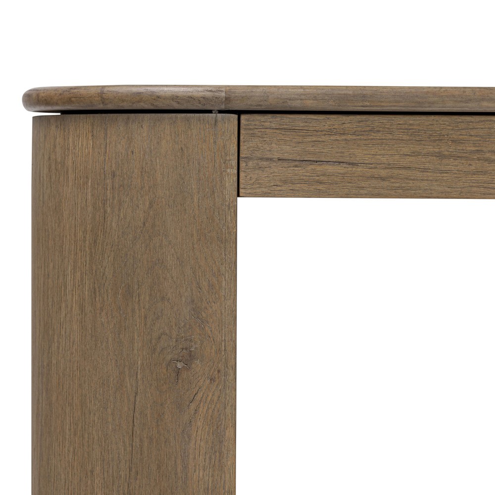 Riacan Modern Classic Brown Oak Oval Console Table|