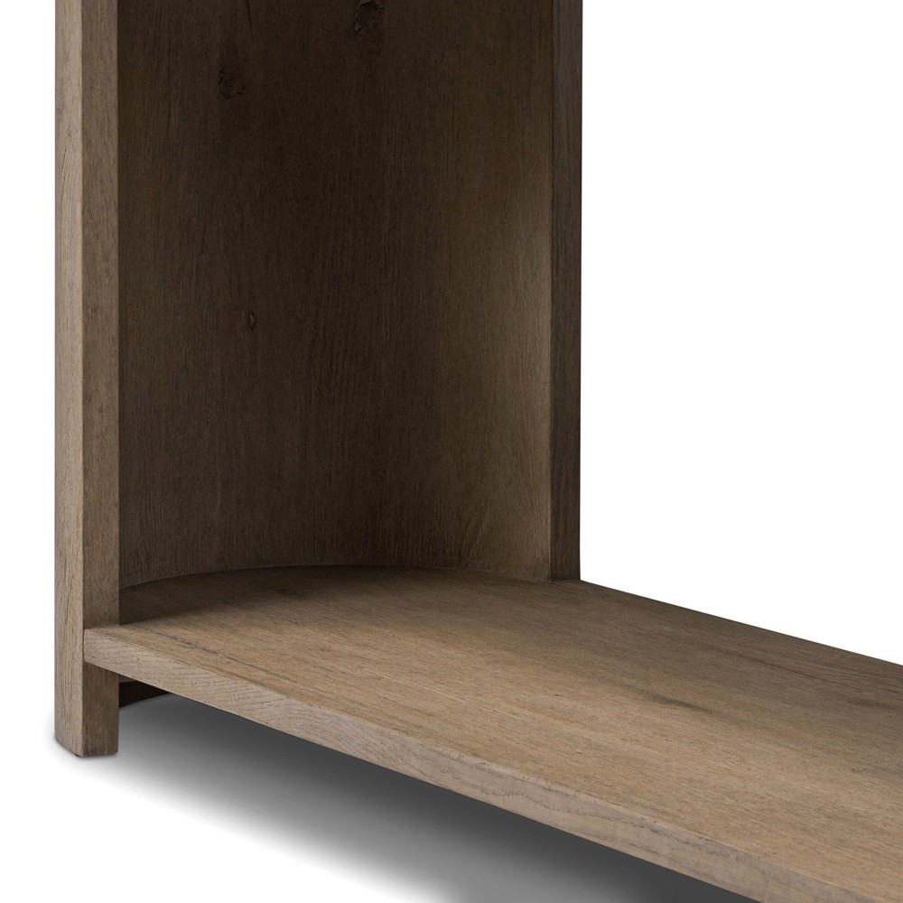 Riacan Modern Classic Brown Oak Oval Console Table|