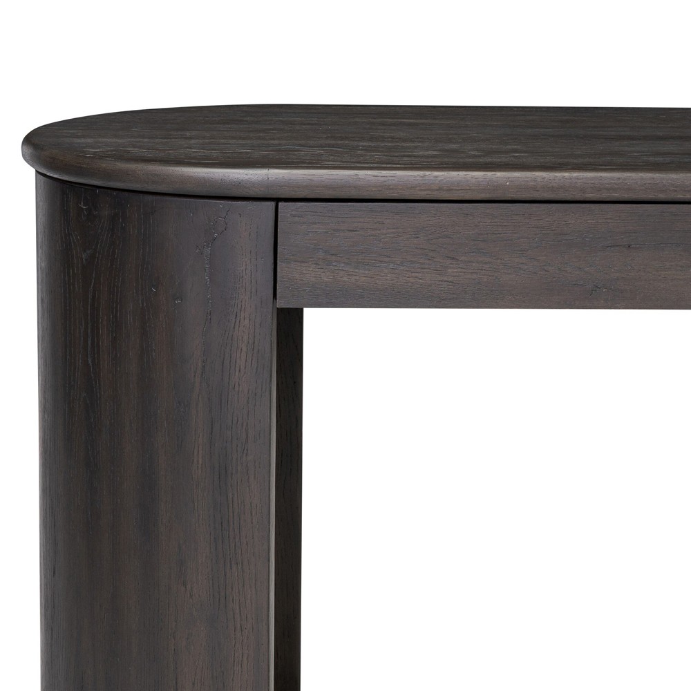 Riacan Modern Classic Smoked Black Oak Oval Console Table|