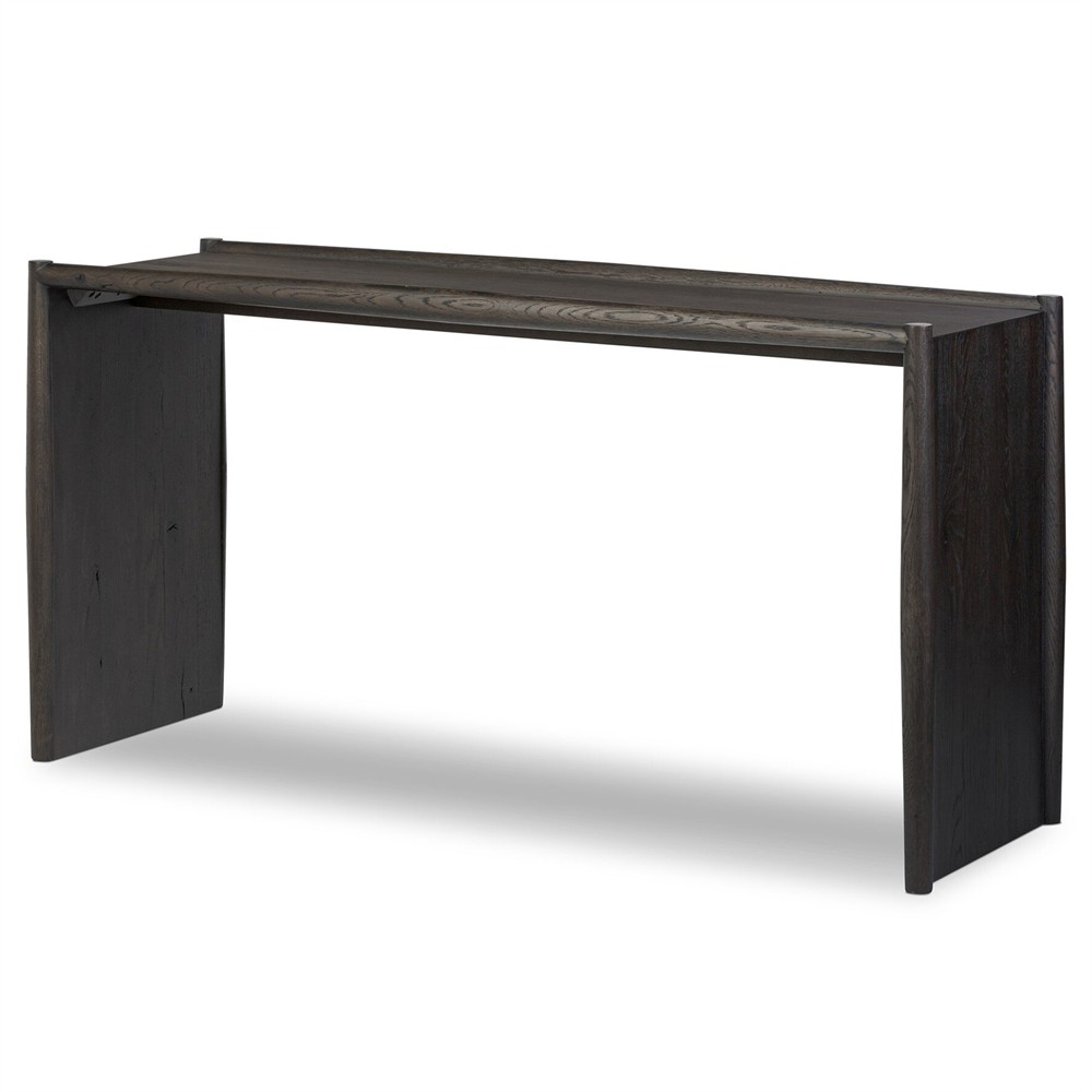 Genesis Rustic Lodge Smoked Black Oak Rectangular Console Table|