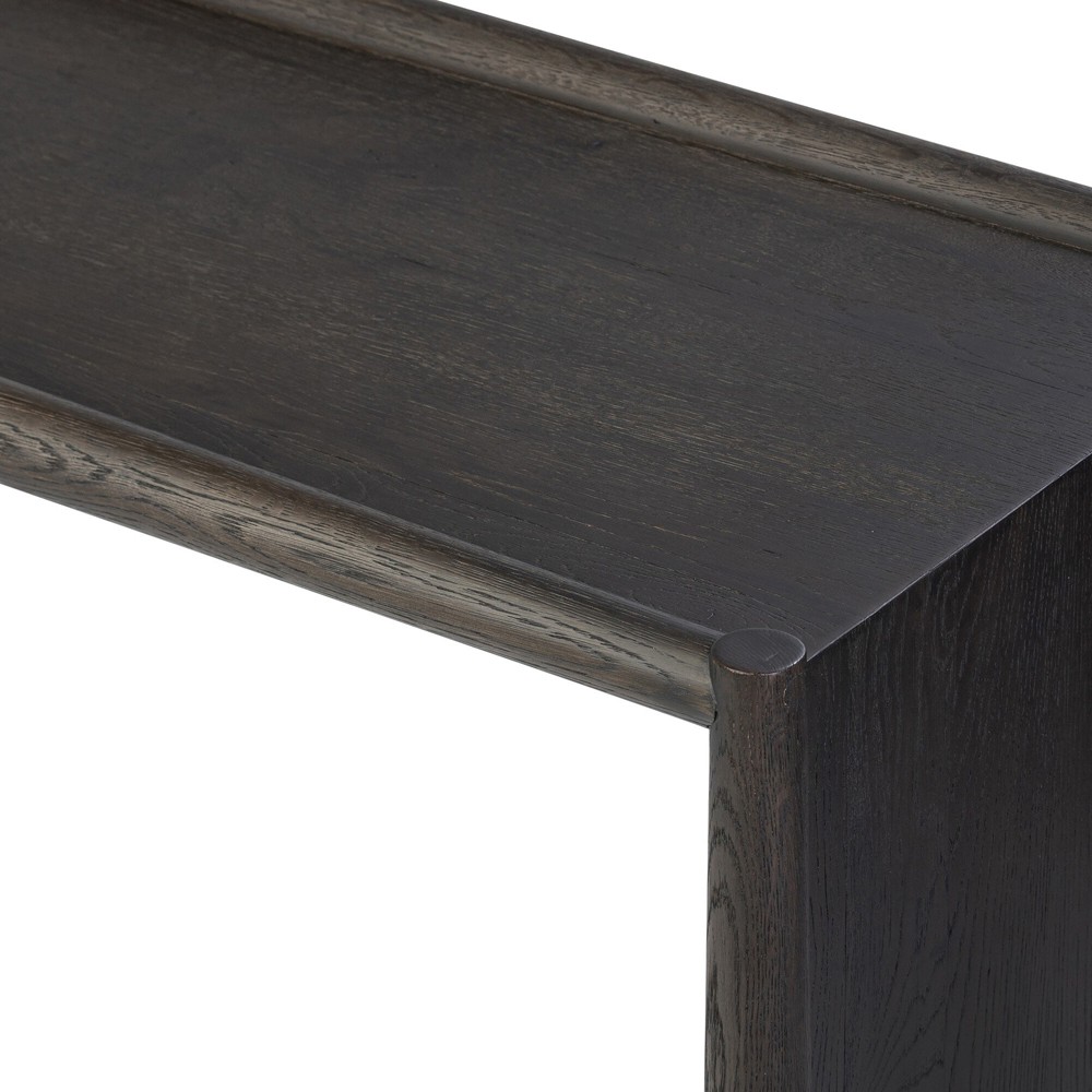 Genesis Rustic Lodge Smoked Black Oak Rectangular Console Table|