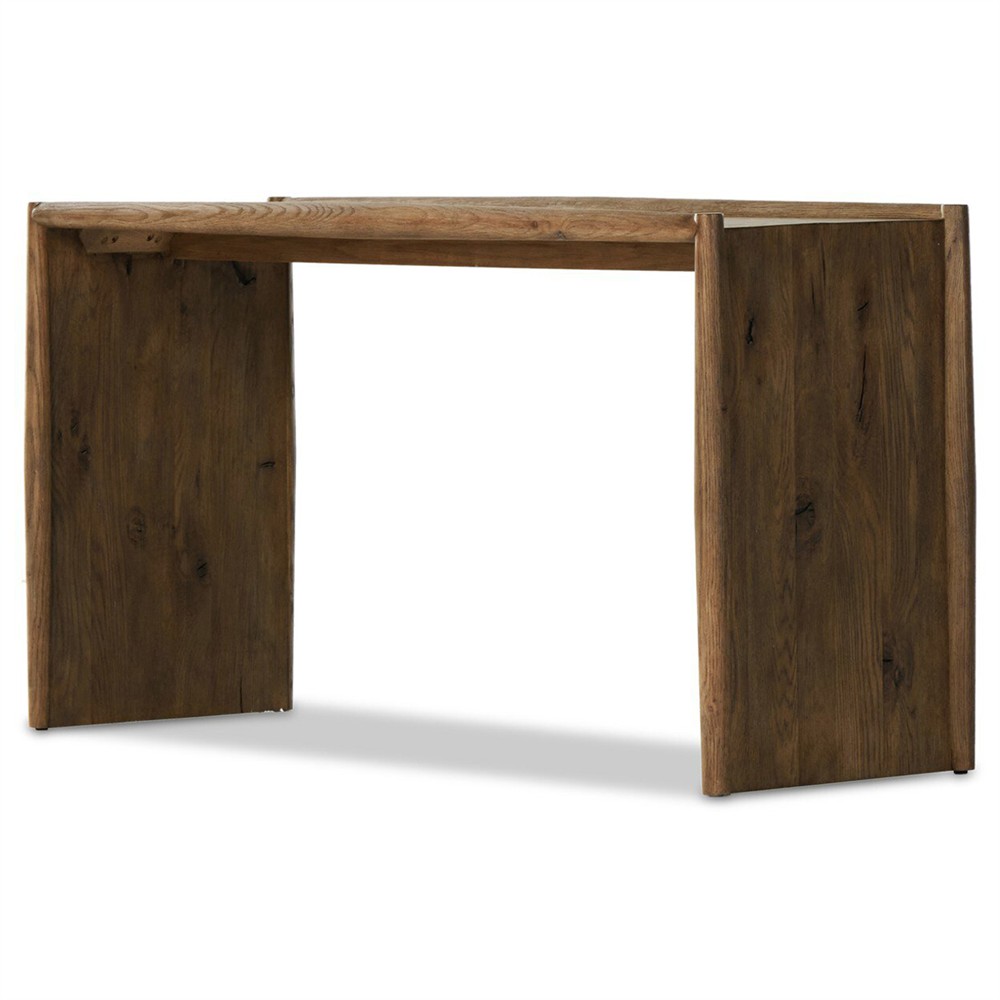 Genesis Rustic Lodge Weathered Brown Oak Rectangular Console Table|