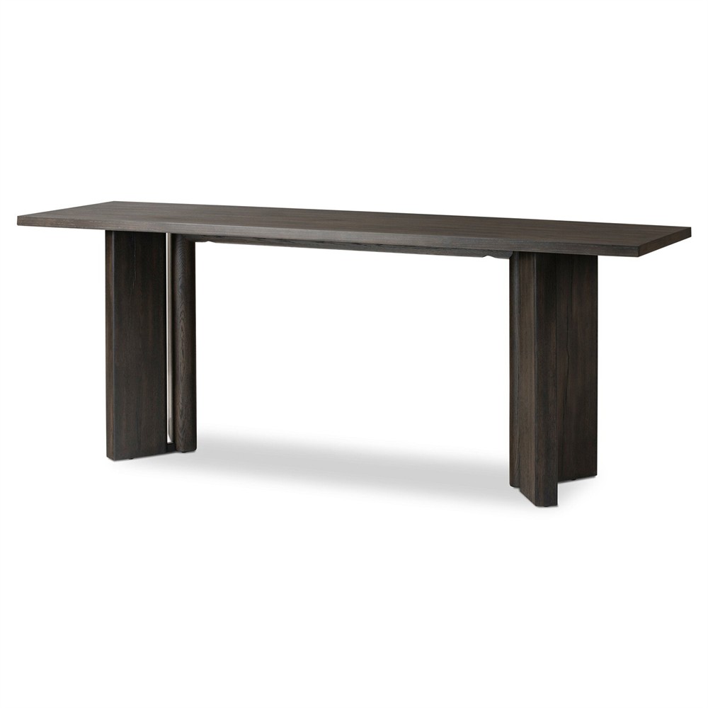 Jonathan Rustic Lodge Smoked Black Oak Rectangular Console Table|