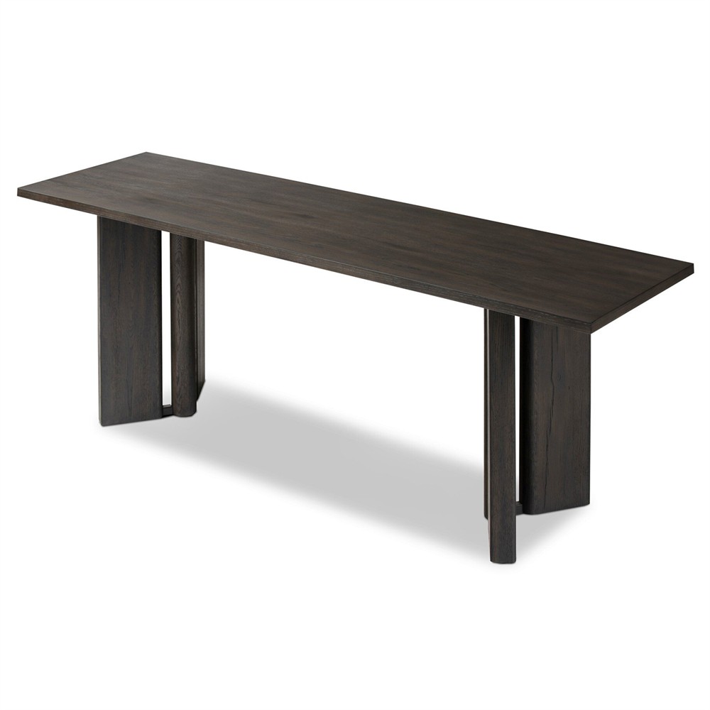 Jonathan Rustic Lodge Smoked Black Oak Rectangular Console Table|
