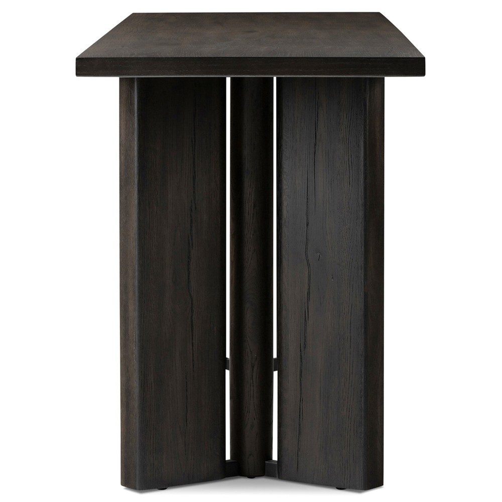 Jonathan Rustic Lodge Smoked Black Oak Rectangular Console Table|
