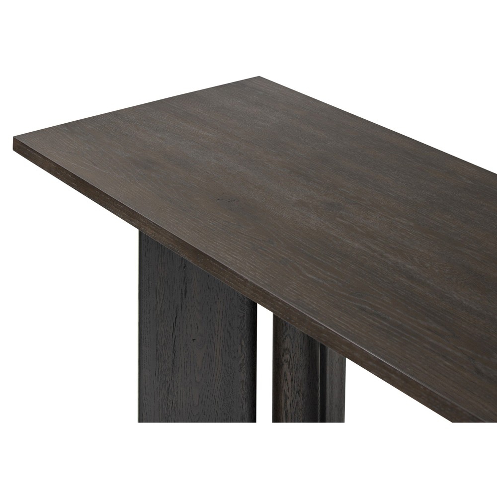 Jonathan Rustic Lodge Smoked Black Oak Rectangular Console Table|