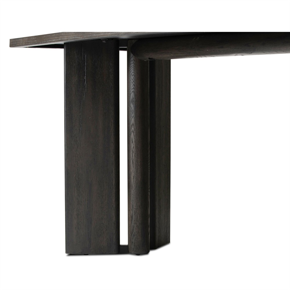 Jonathan Rustic Lodge Smoked Black Oak Rectangular Console Table|