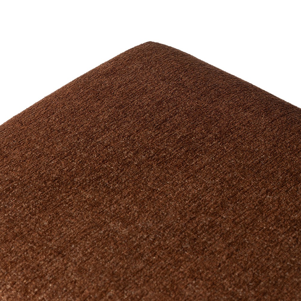 Jane Updated Traditional Sienna Crypton Velvet Bronze Iron Rectangular Stool|