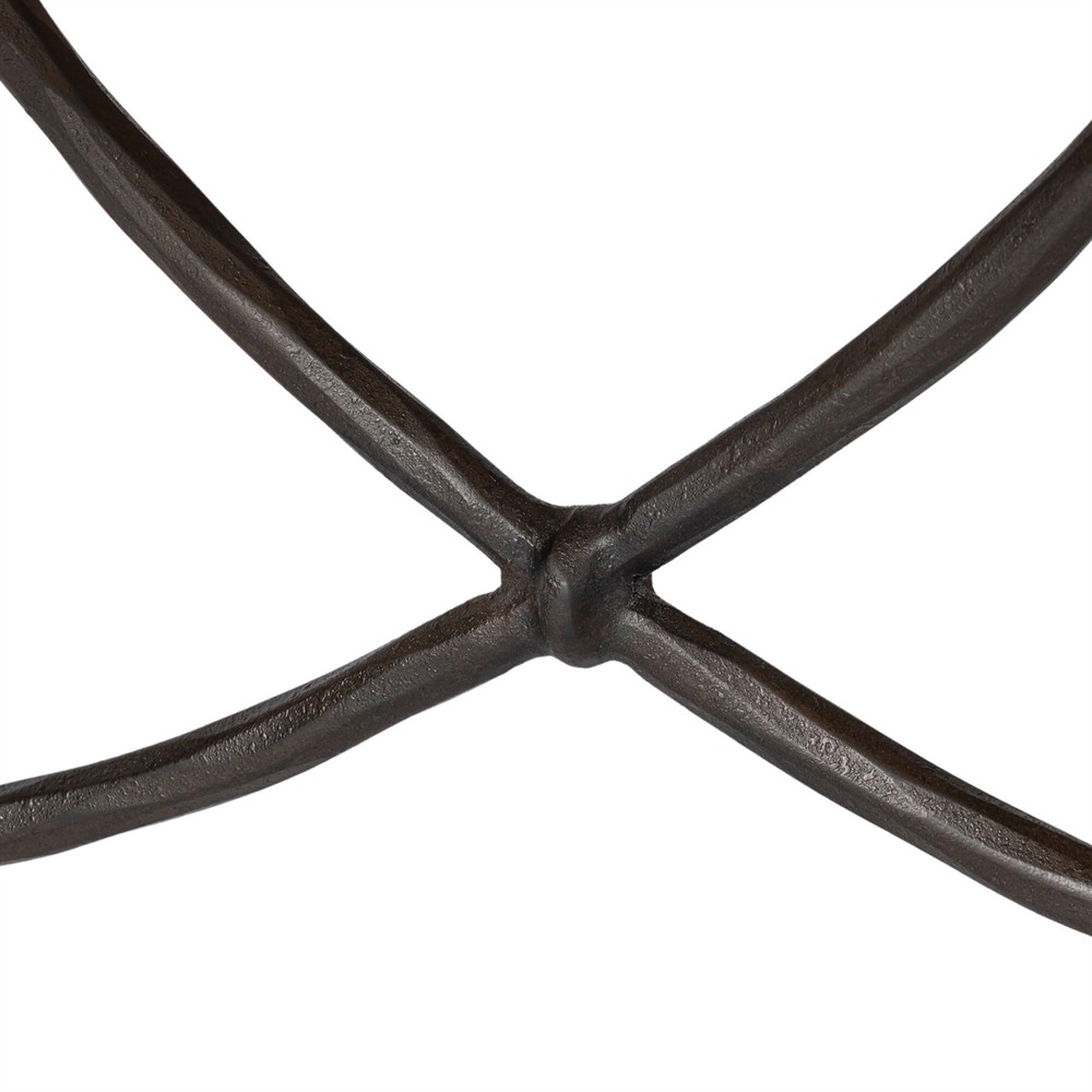 Jane Updated Traditional Sienna Crypton Velvet Bronze Iron Rectangular Stool|