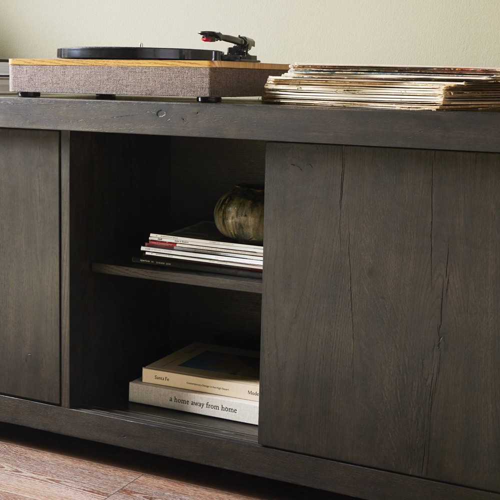 Laredo Modern Classic Smoked Black Oak Media Console - 95