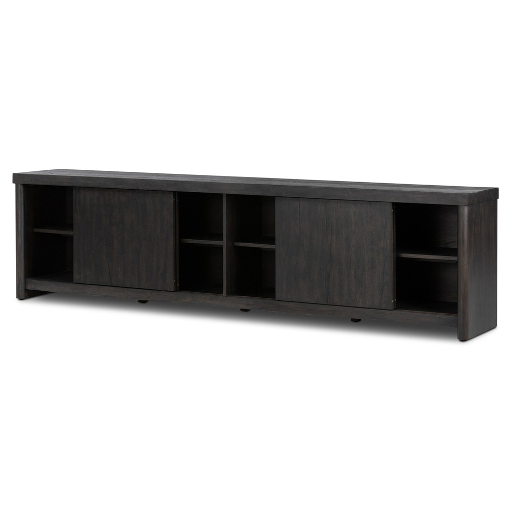 Laredo Modern Classic Smoked Black Oak Media Console - 95