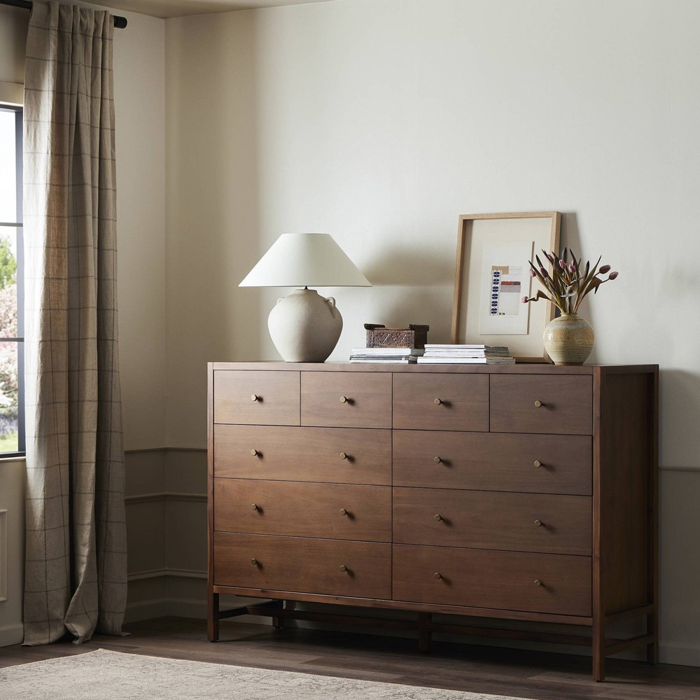 Timmy Rustic Lodge Brown Acacia Double Dresser|