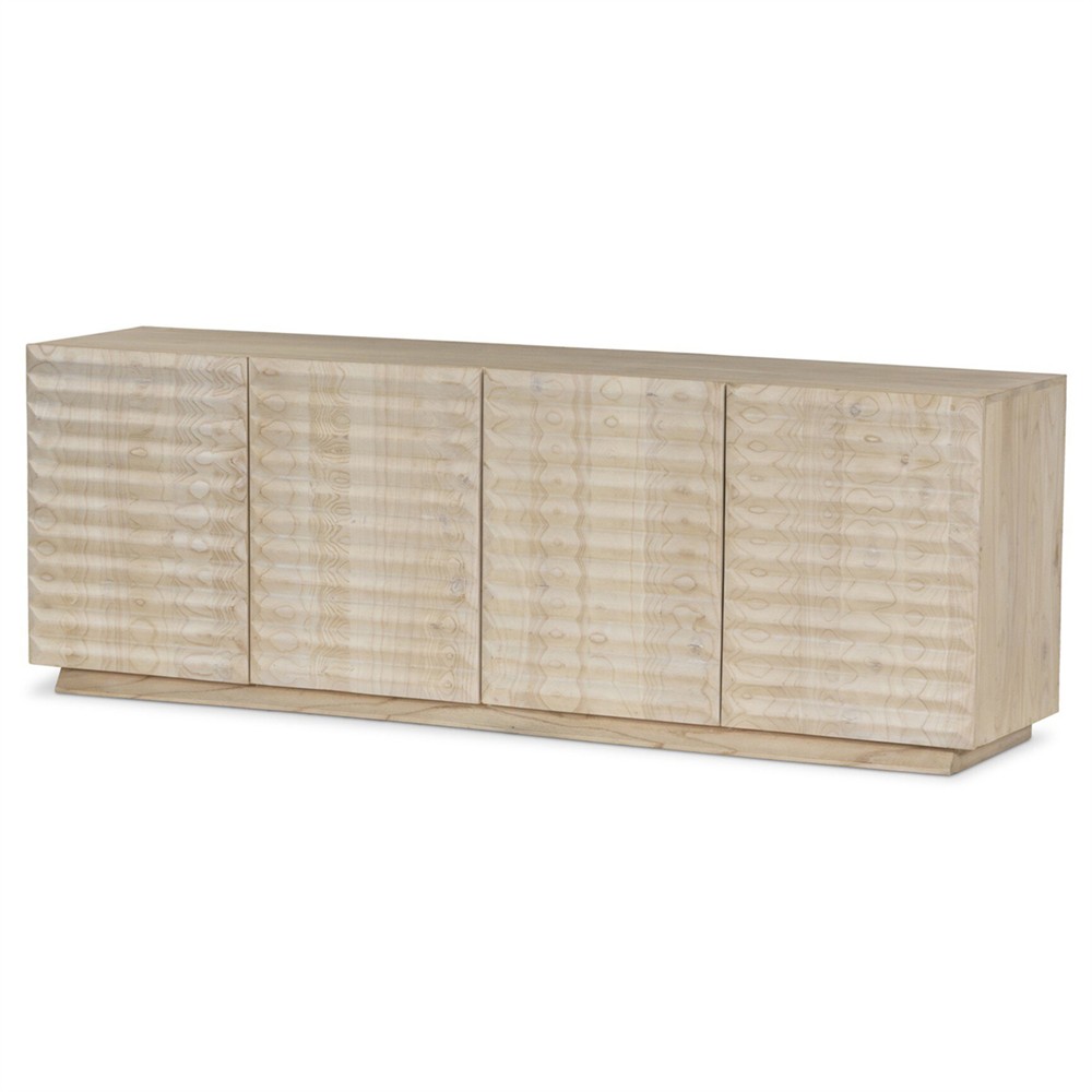Tussac Coastal Beach Beige Wood Media Console - 78"|
