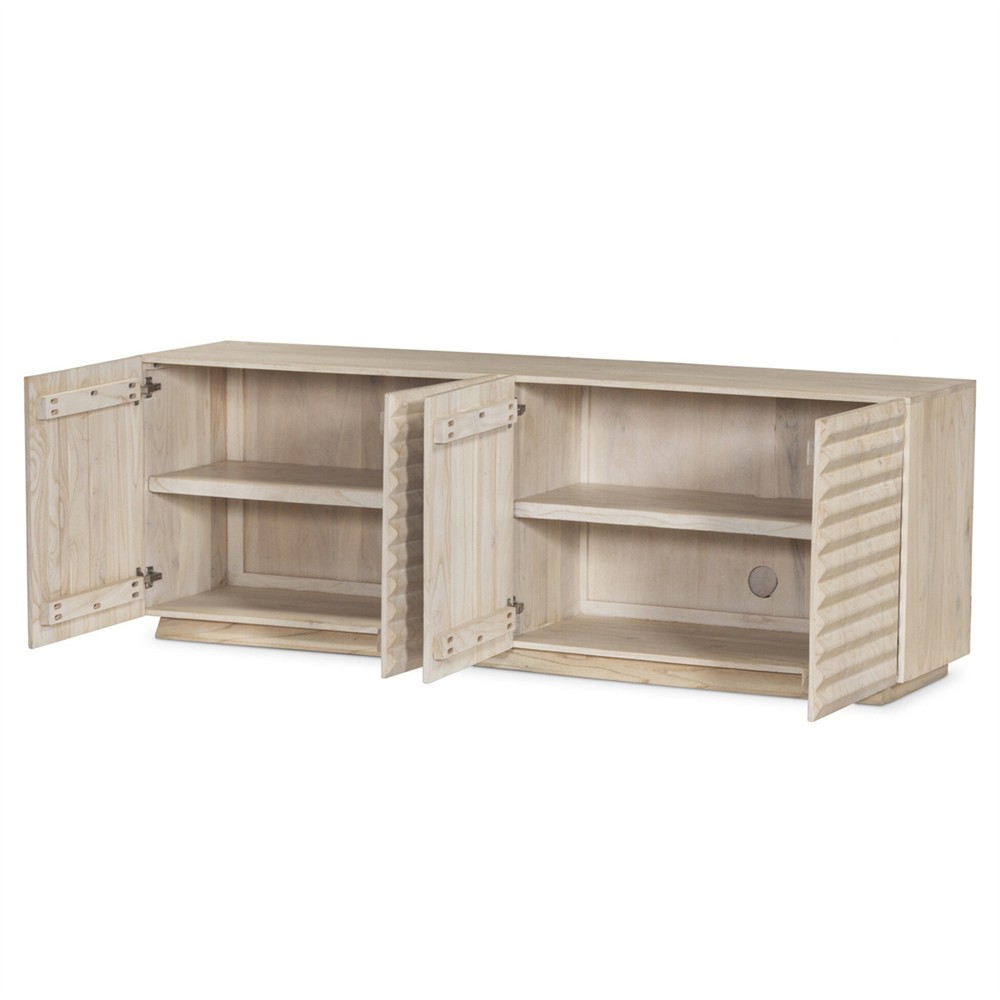 Tussac Coastal Beach Beige Wood Media Console - 78"|
