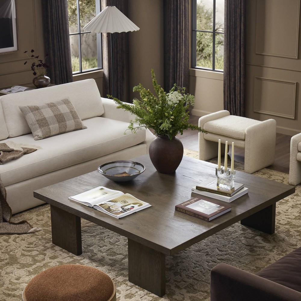 Yarra Rustic Lodge Grey Oak Square Coffee Table 51
