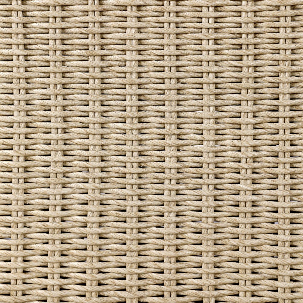 Heather Coastal Beach Vintage White Woven Outdoor Lounge Chair|