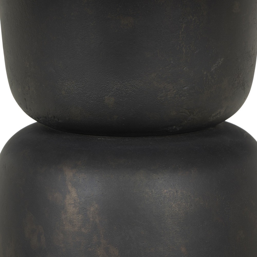 Brixton Modern Classic Distressed Bronze Aluminum Round Outdoor Dining Table - 42"|