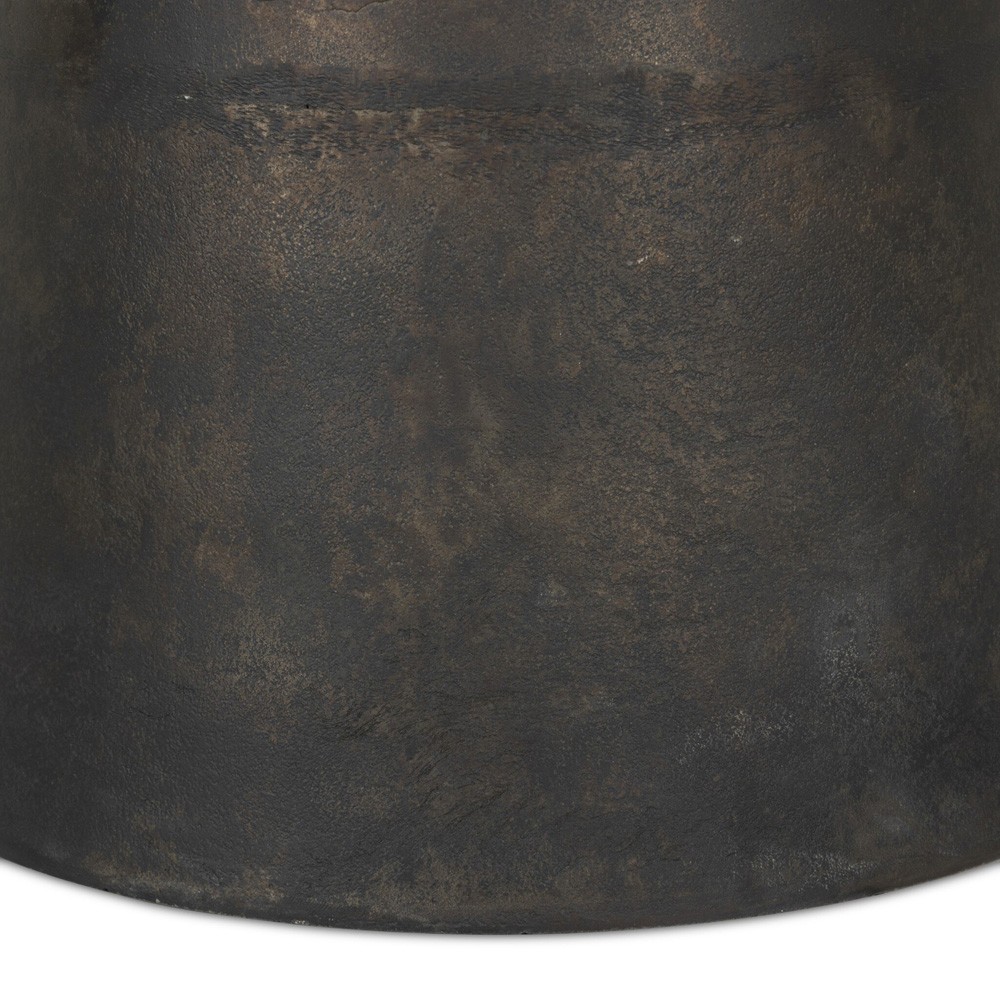 Brixton Modern Classic Distressed Bronze Aluminum Round Outdoor Dining Table - 42"|