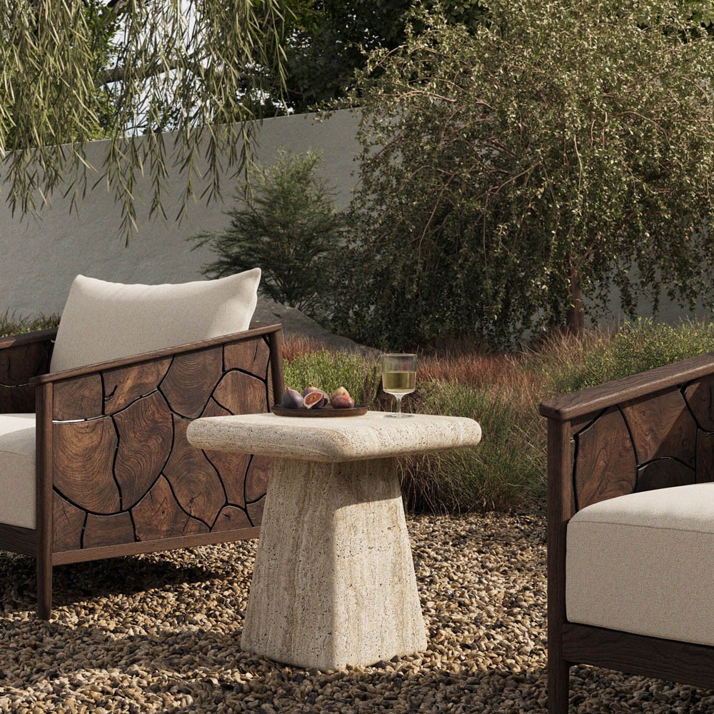 Cava Modern Classic Textured Sand Concrete Square Outdoor Pedestal