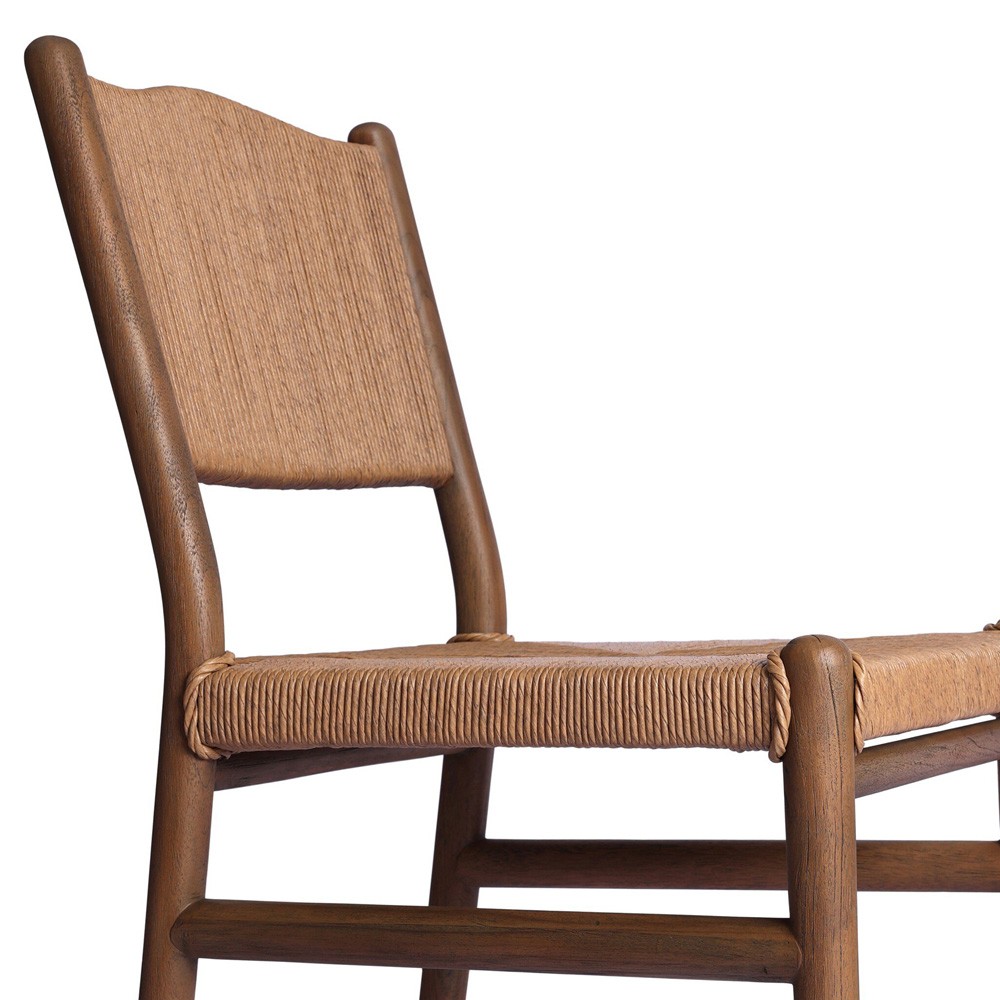 Hirom Updated Traditional Brown Wood Outdoor Dining Chair|