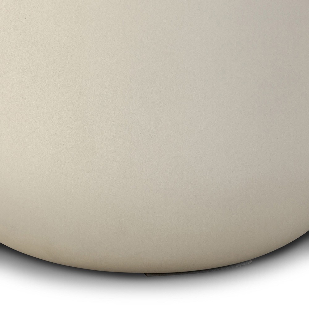 Yvonne Modern Classic White Concrete Outdoor Round Drum End Table|
