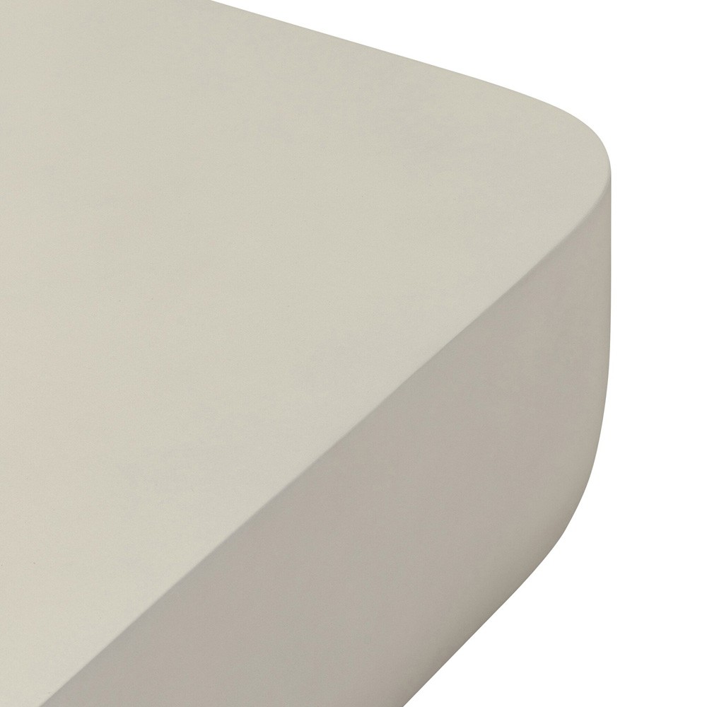Yvonne Modern Classic White Concrete Outdoor Block Coffee Table|