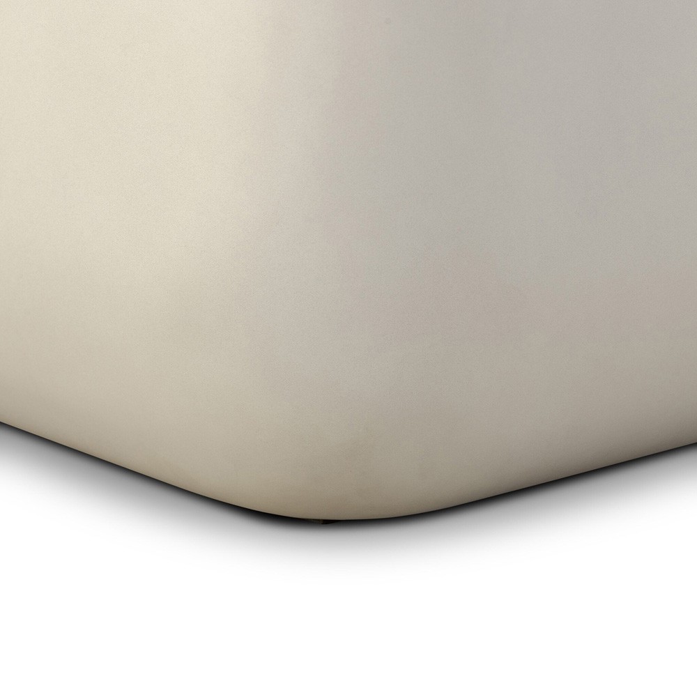 Yvonne Modern Classic White Concrete Outdoor Block Coffee Table|