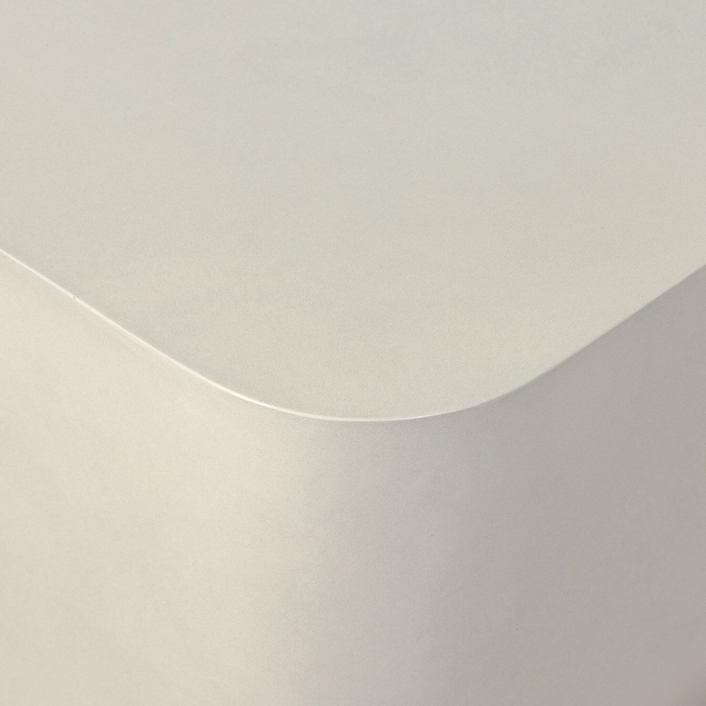 Yvonne Modern Classic White Concrete Outdoor Square Block End Table|