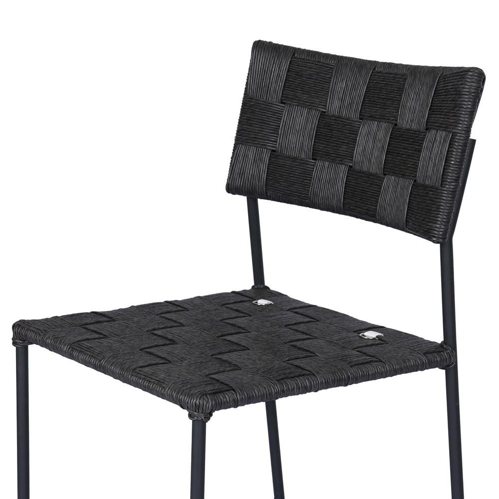 Lindsey Modern Classic Black Steel Outdoor Counter Stool|