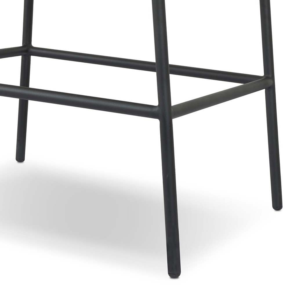 Lindsey Modern Classic Black Steel Outdoor Counter Stool|