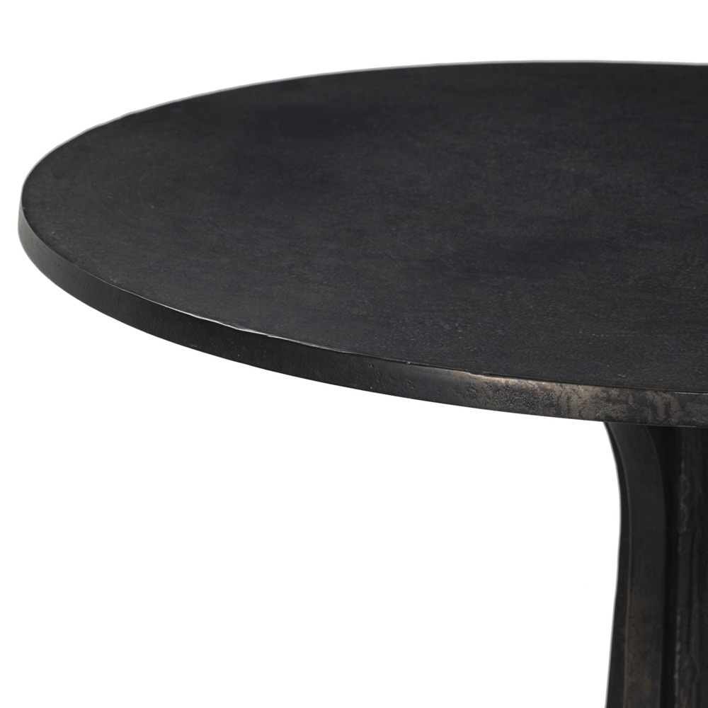 Malloy Updated Traditional Bronze Aluminum Round Outdoor Dining Table - 36"|