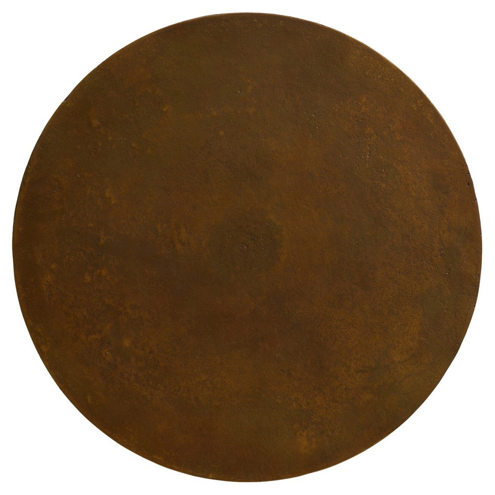 Malloy Updated Traditional Antique Brass Aluminum Outdoor Pedestal End Table|