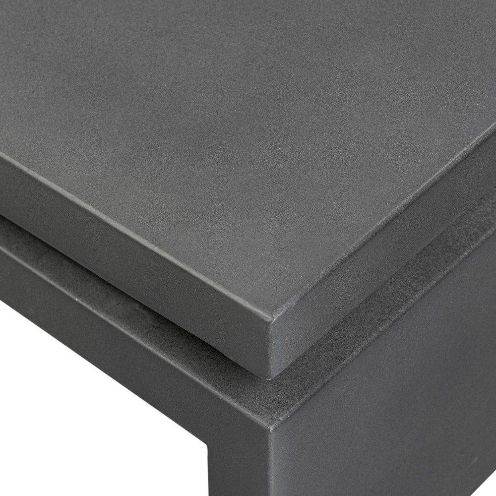 Rayan Modern Classic Black Concrete Rectangular Outdoor Coffee Table|