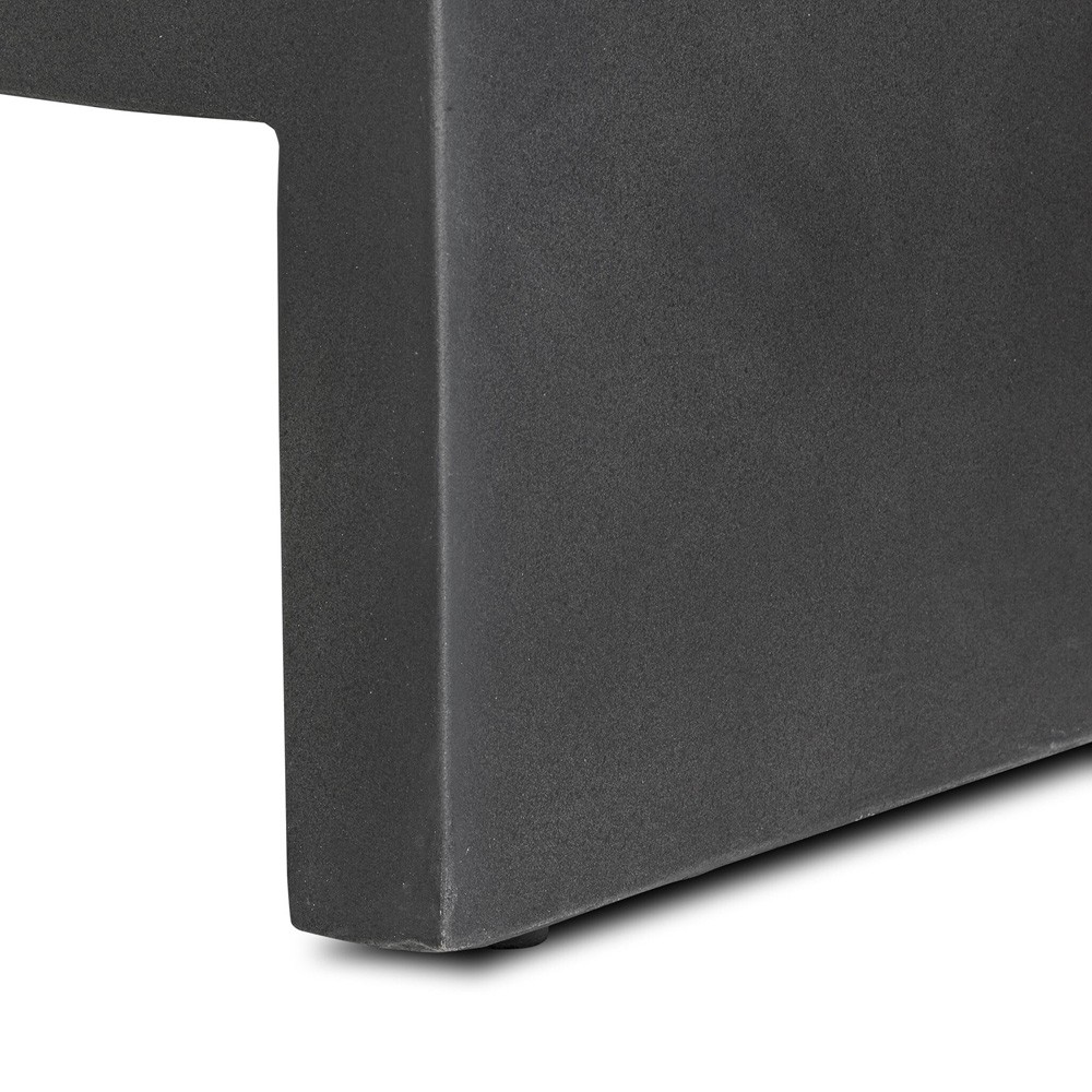 Rayan Modern Classic Black Concrete Rectangular Outdoor Coffee Table|