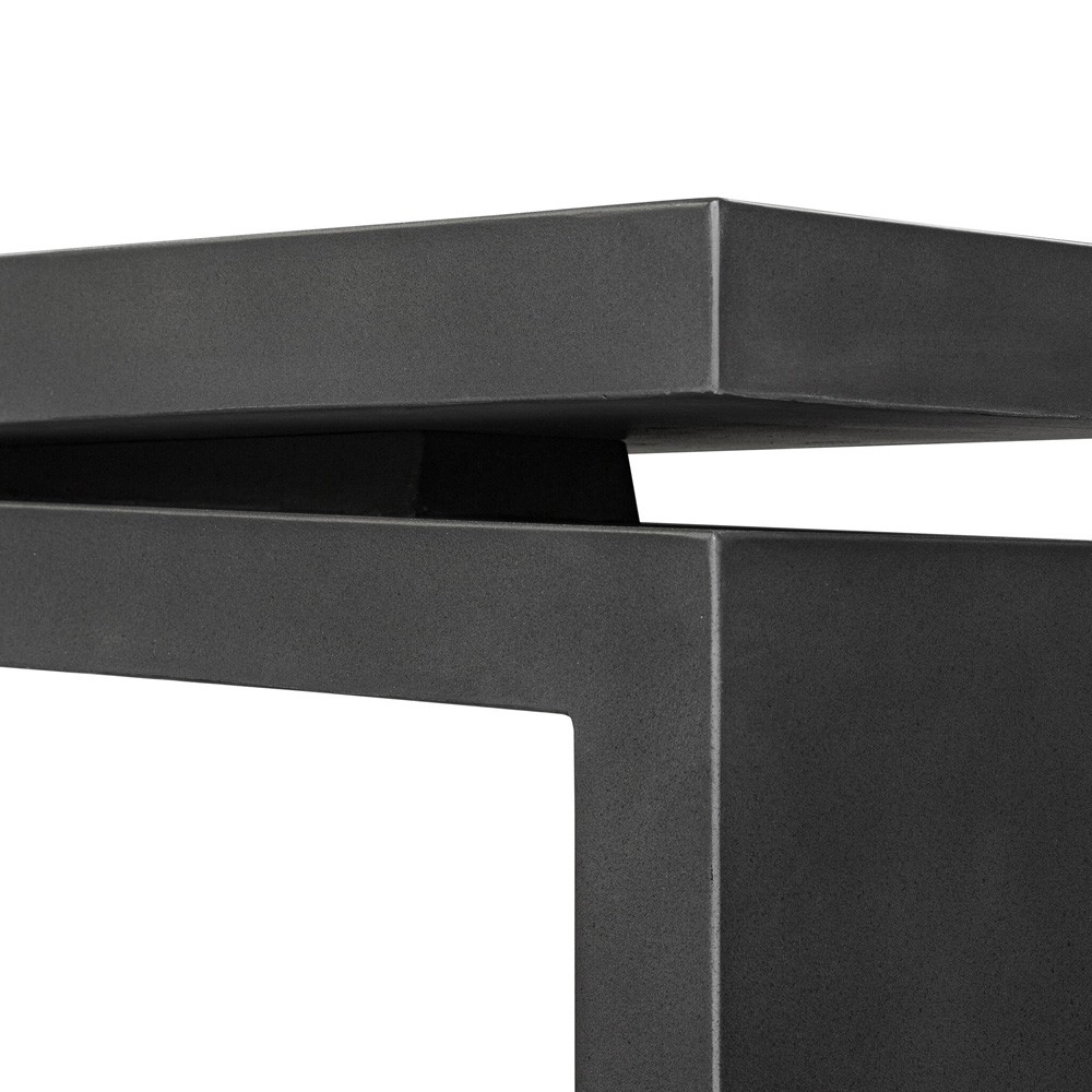 Rayan Modern Classic Black Concrete Rectangular Outdoor Console Table|